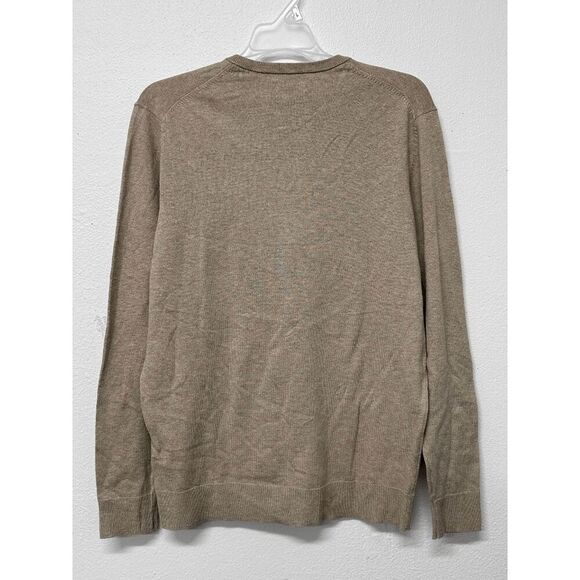 Alfani Men's Solid V-Neck Cotton Sweater - Twill Heather Small - Picture 3 of 5